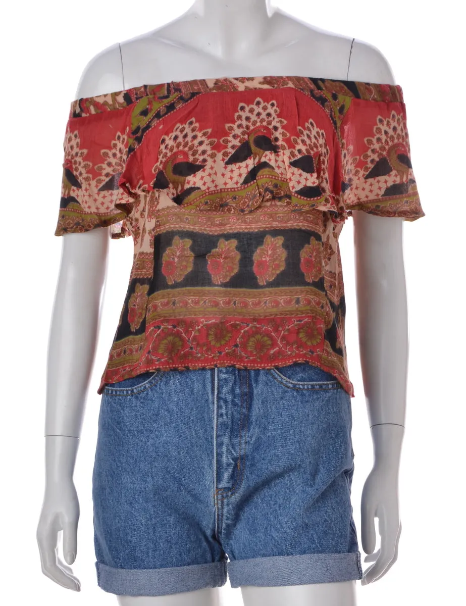 Label Rolled Hem Stone Wash Denim Shorts