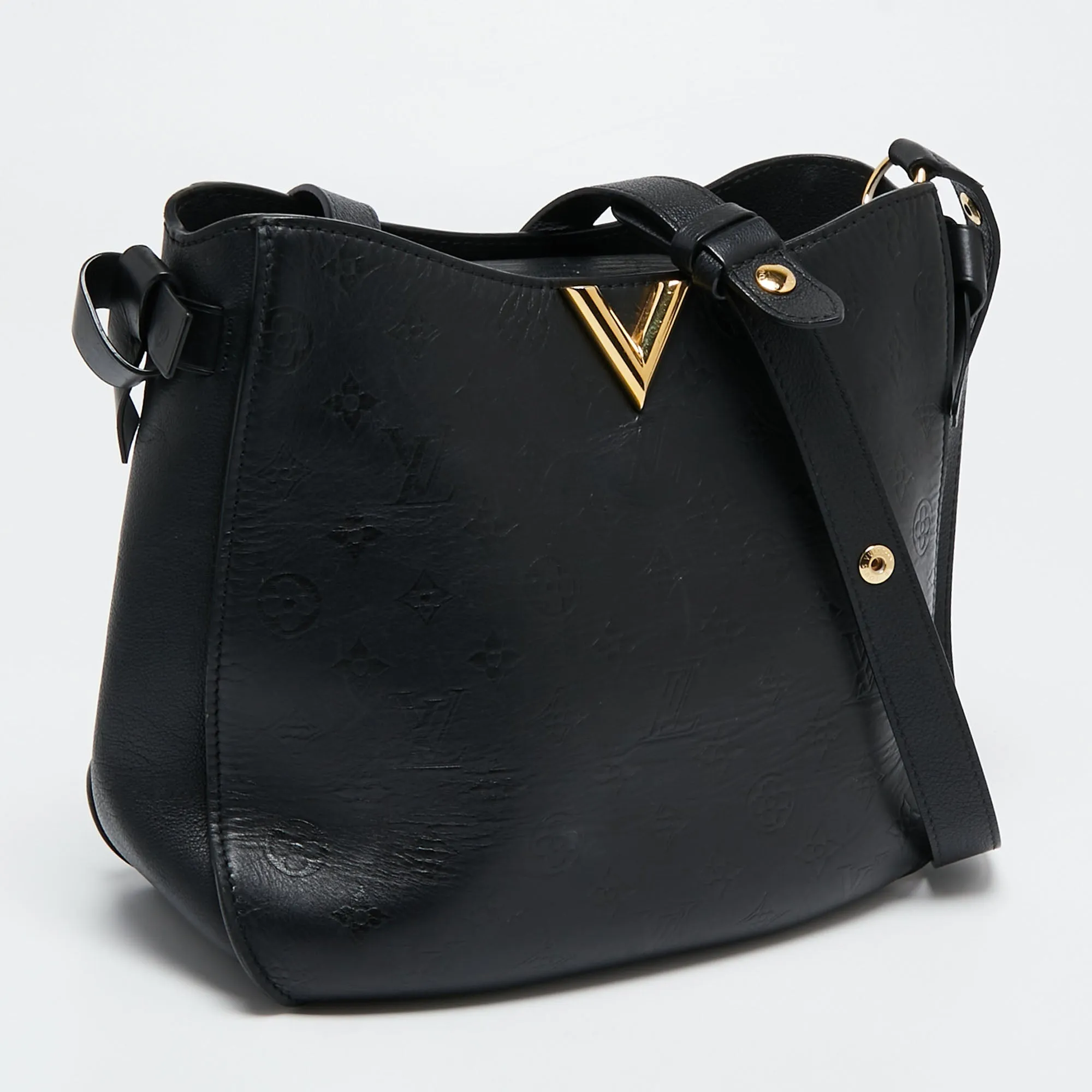 Louis Vuitton Black Monogram Leather Very  Hobo Bag