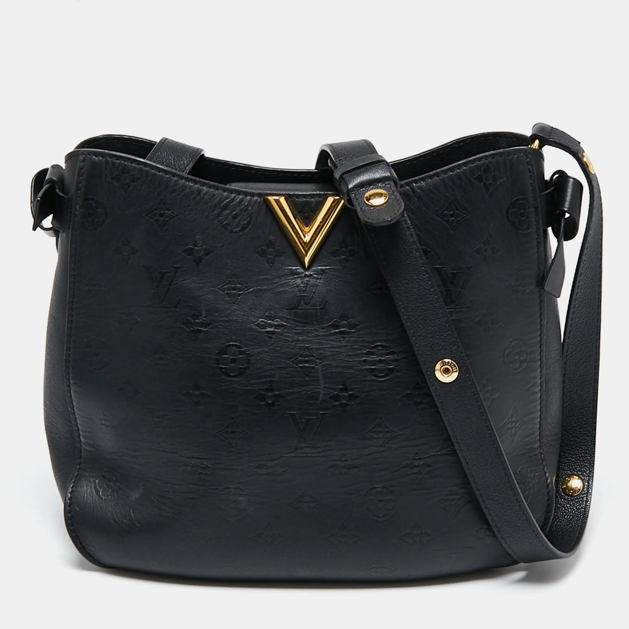 Louis Vuitton Black Monogram Leather Very  Hobo Bag