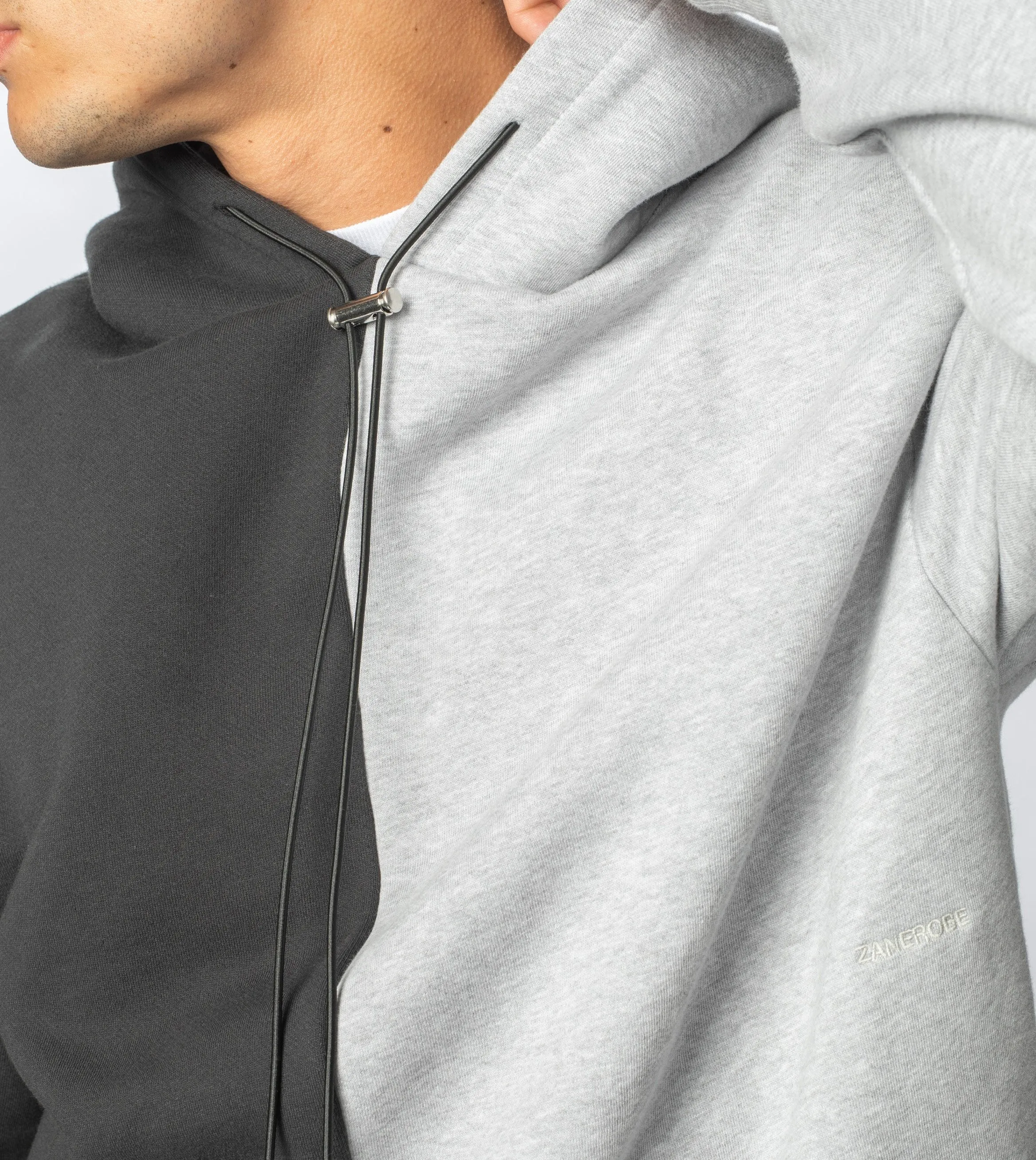 Lowgo Splice Hood Sweat Silver Marle/Black