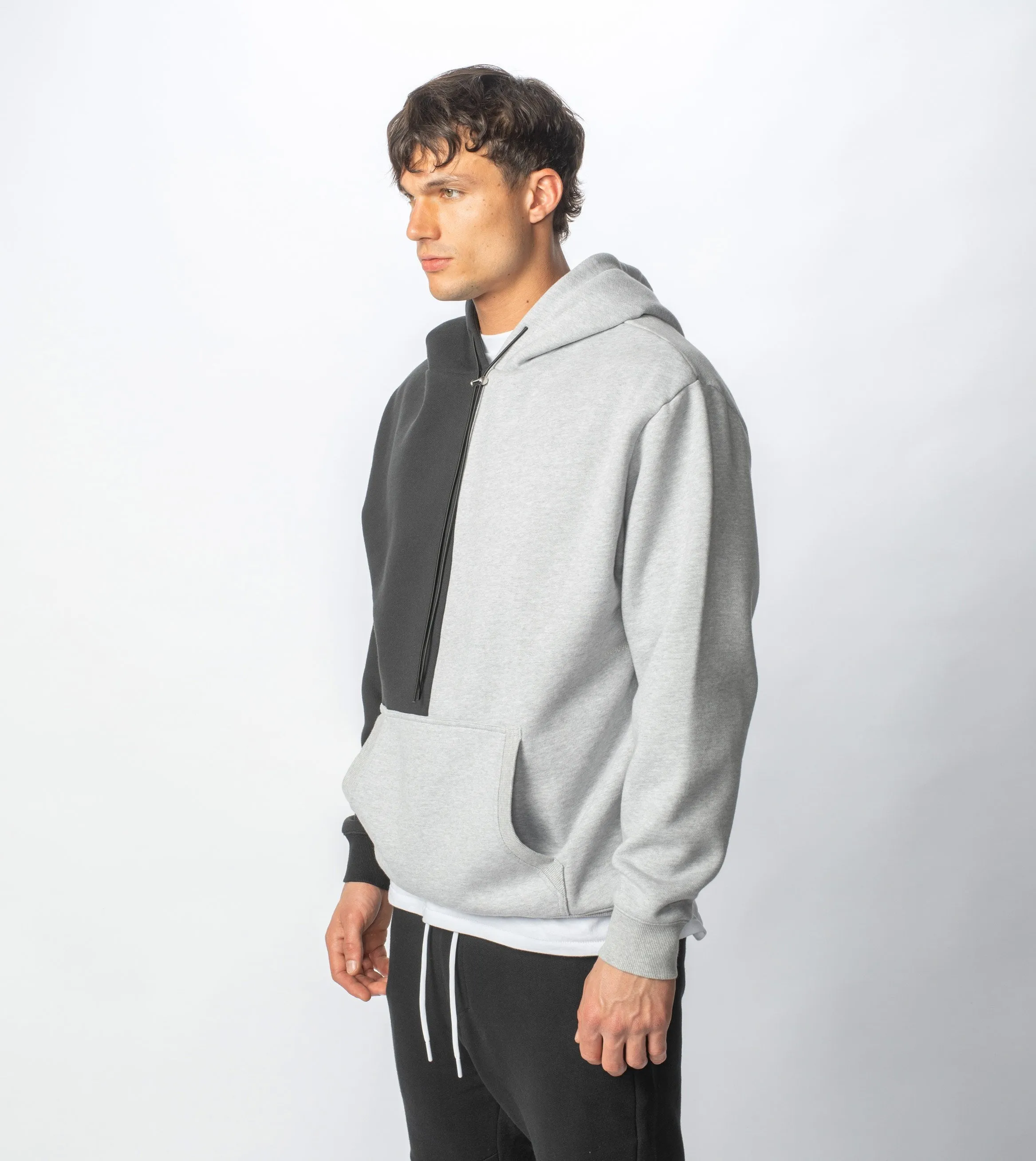 Lowgo Splice Hood Sweat Silver Marle/Black