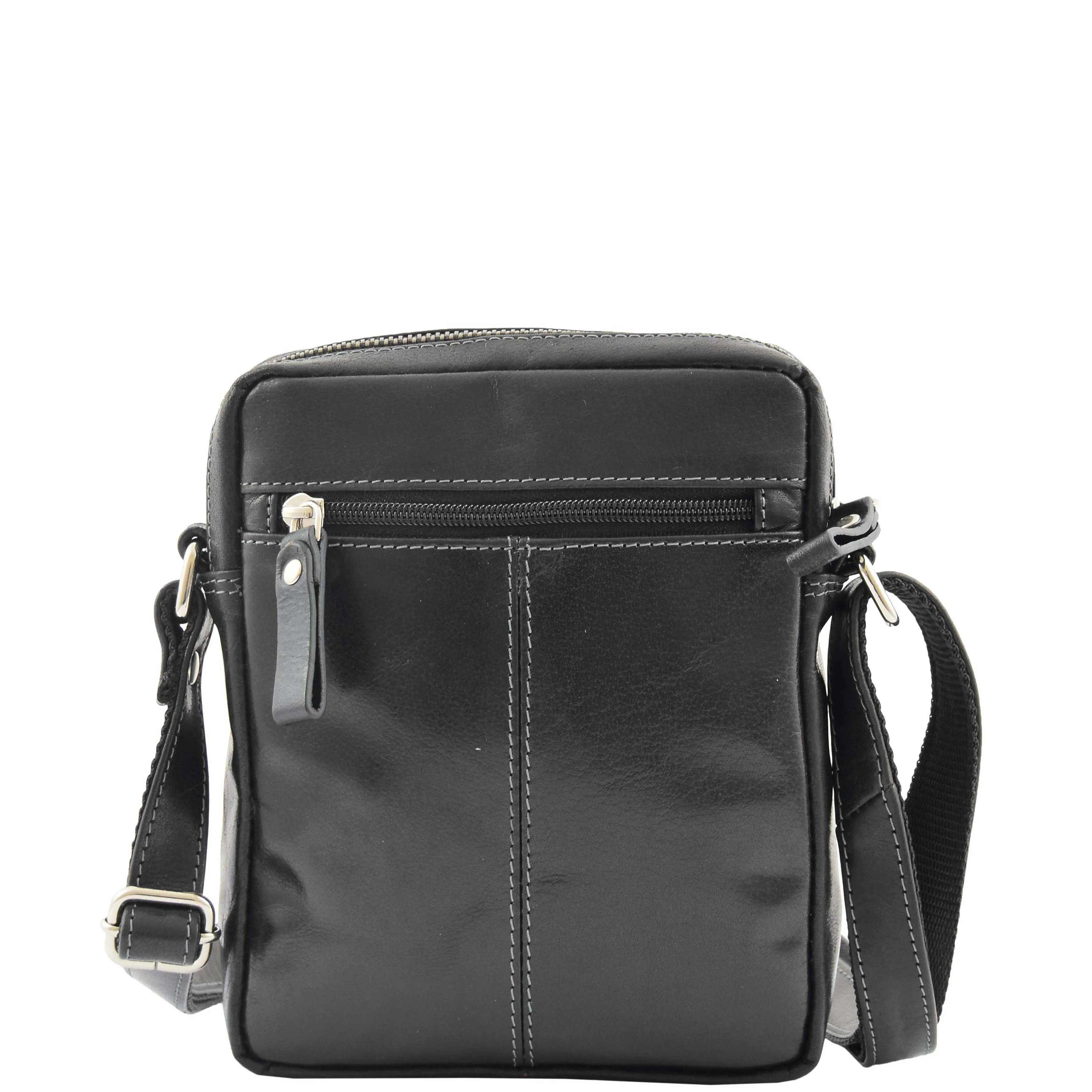 Luxury Black Leather Unisex Cross Body Flight Bag Small Pouch Sunny