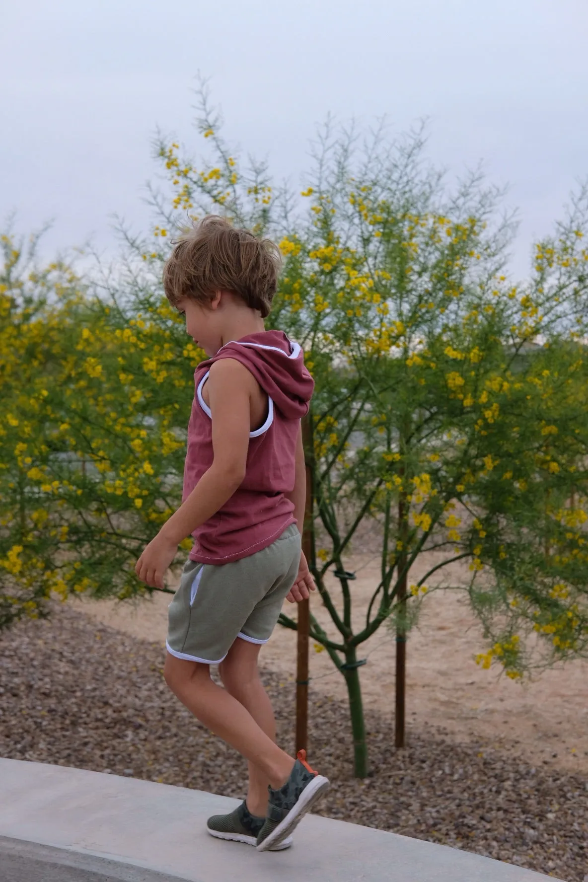 Marsala Retro Hooded Tank