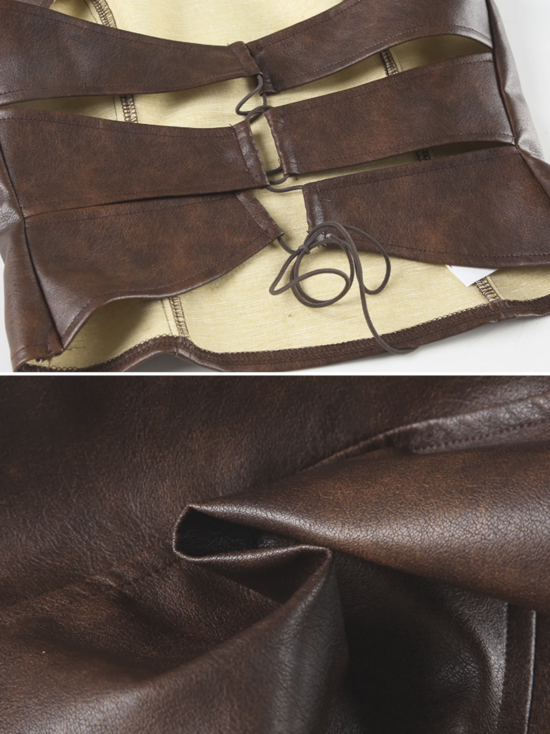 Mila Faux Leather Halter Top