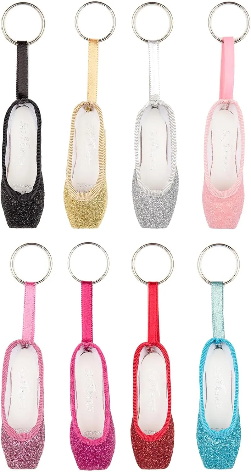 Mini Ballet Pointe Shoe Keychain, Dangle Charm