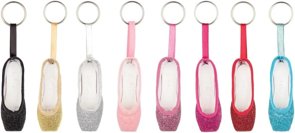 Mini Ballet Pointe Shoe Keychain, Dangle Charm