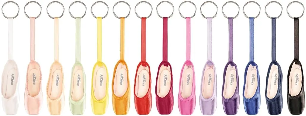 Mini Ballet Pointe Shoe Keychain, Dangle Charm
