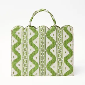 Mrs. Alice Tote Bag (Green Ikat)