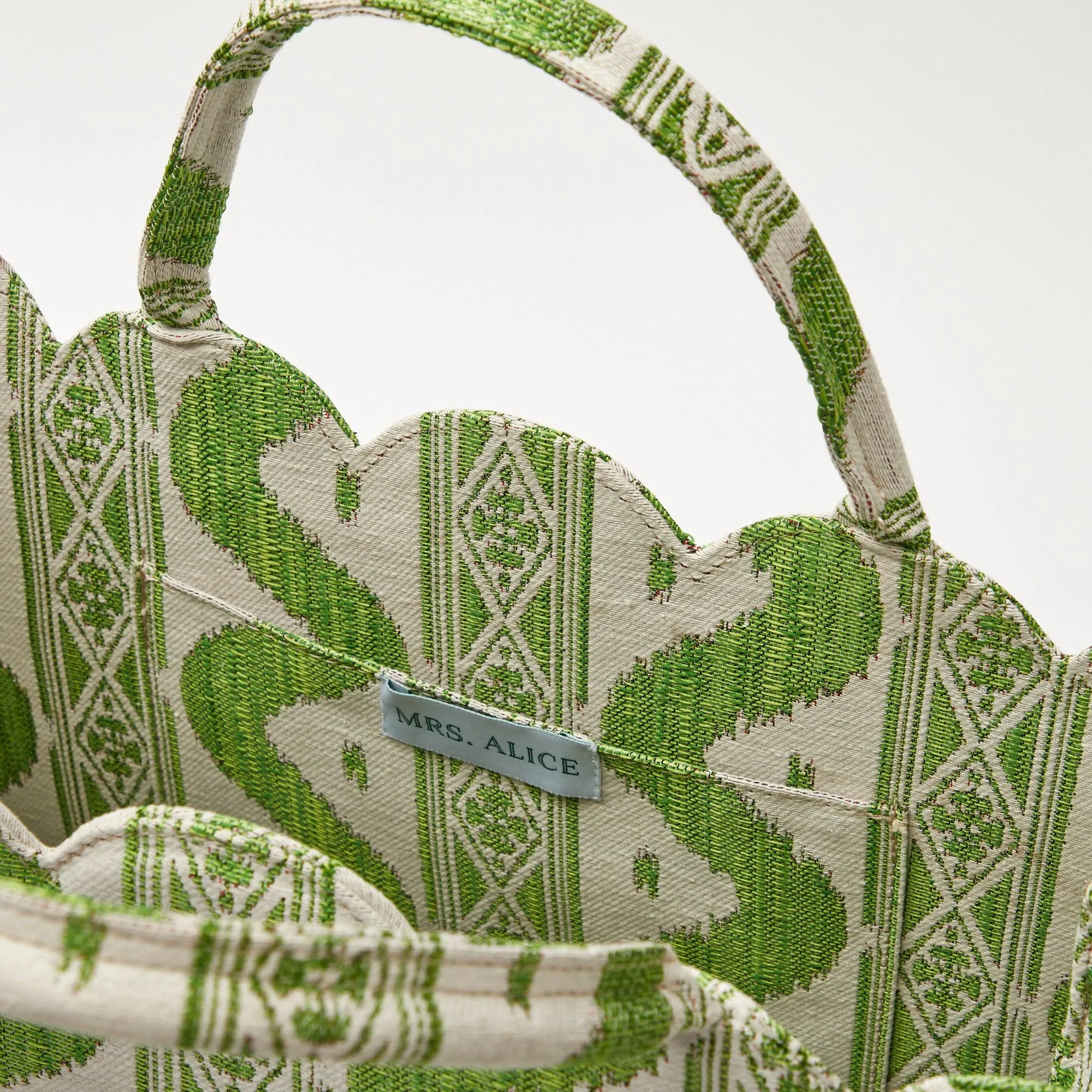 Mrs. Alice Tote Bag (Green Ikat)