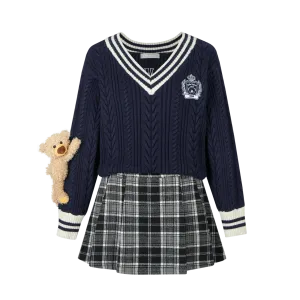 One Piece Sweater Skirt in Dark Blue