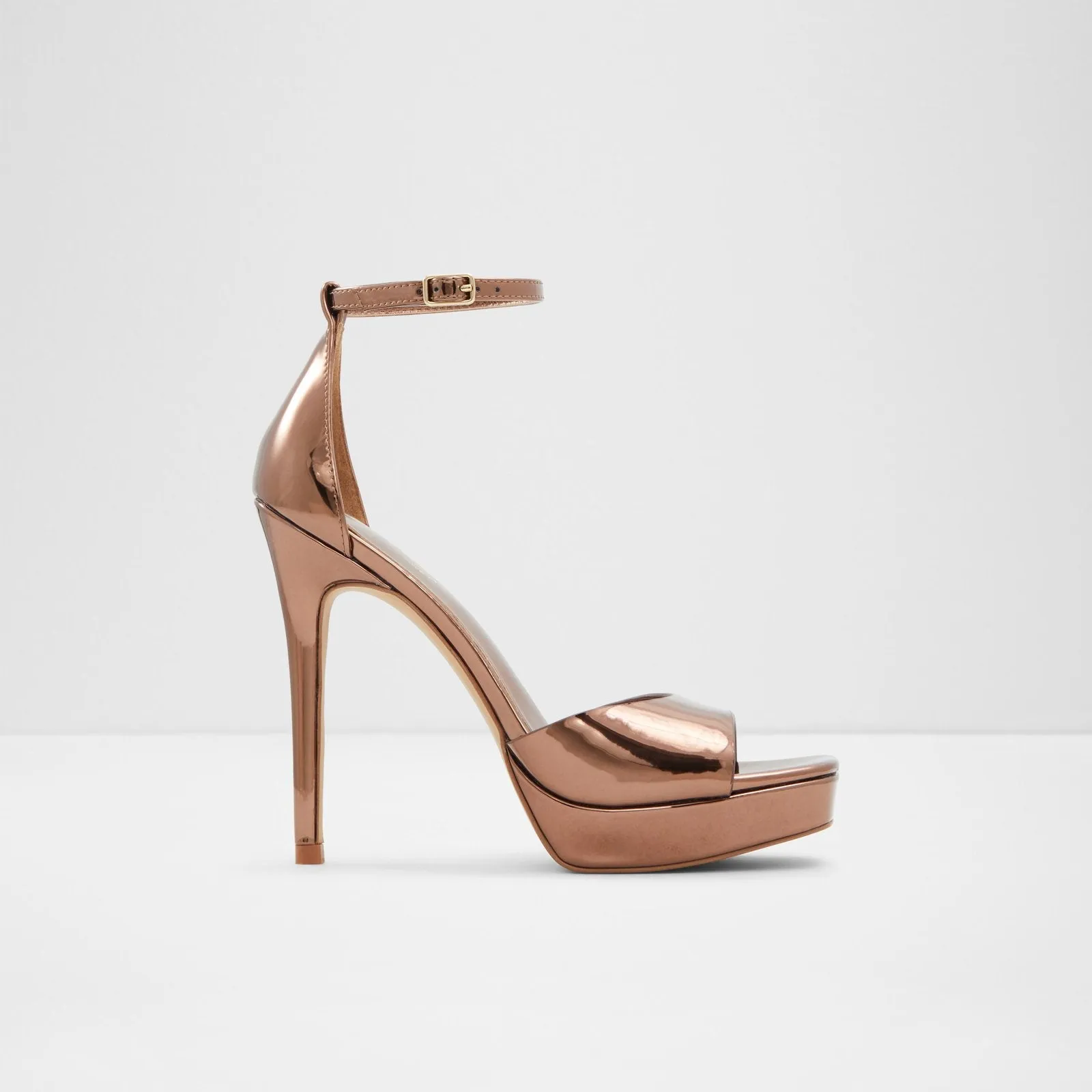Prisillla bronze woman evening dress heels