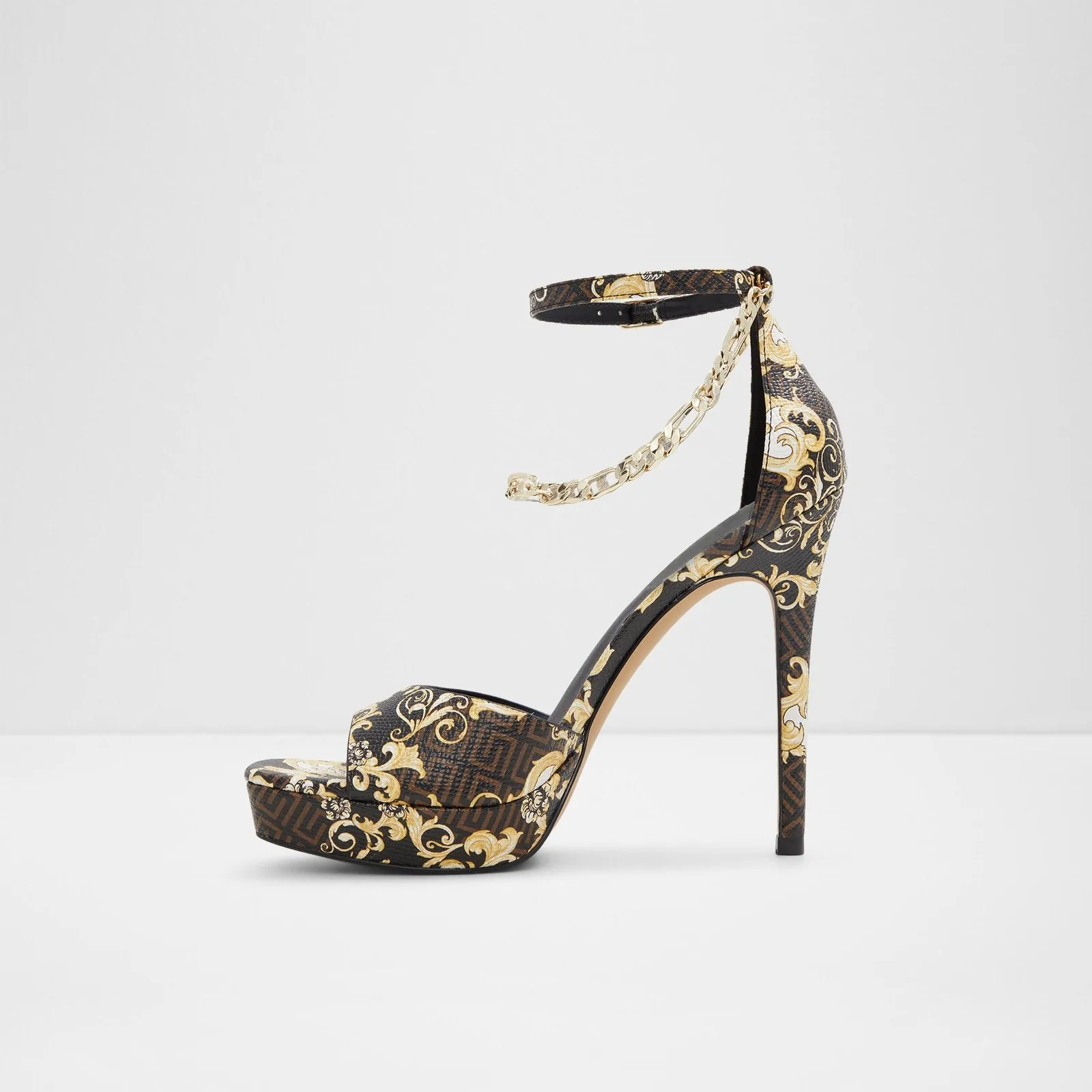 Prisillla bronze woman evening dress heels