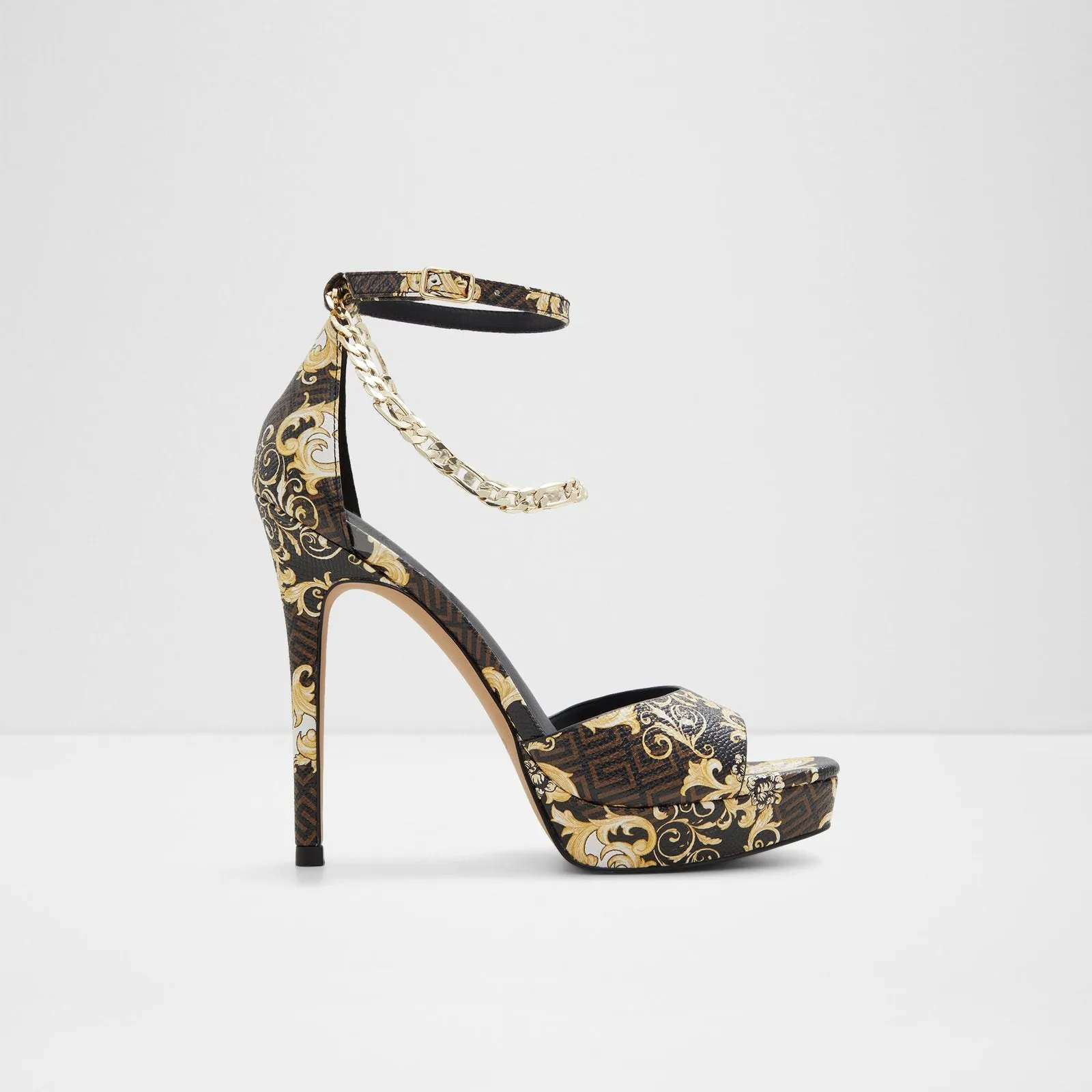 Prisillla bronze woman evening dress heels