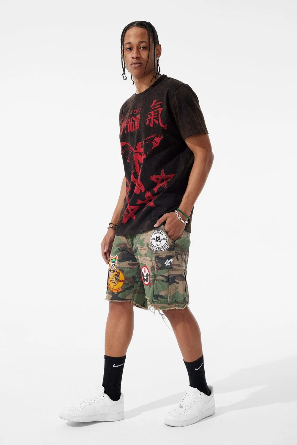 Retro - War Angel Cargo Shorts (Vintage Camo Diary)