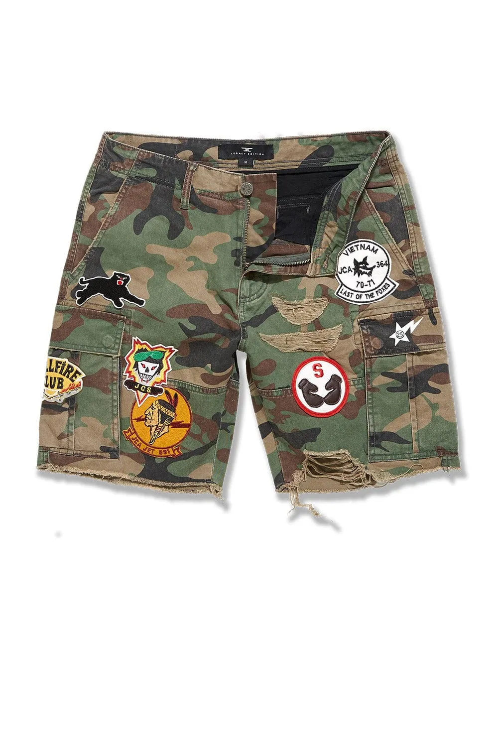 Retro - War Angel Cargo Shorts (Vintage Camo Diary)