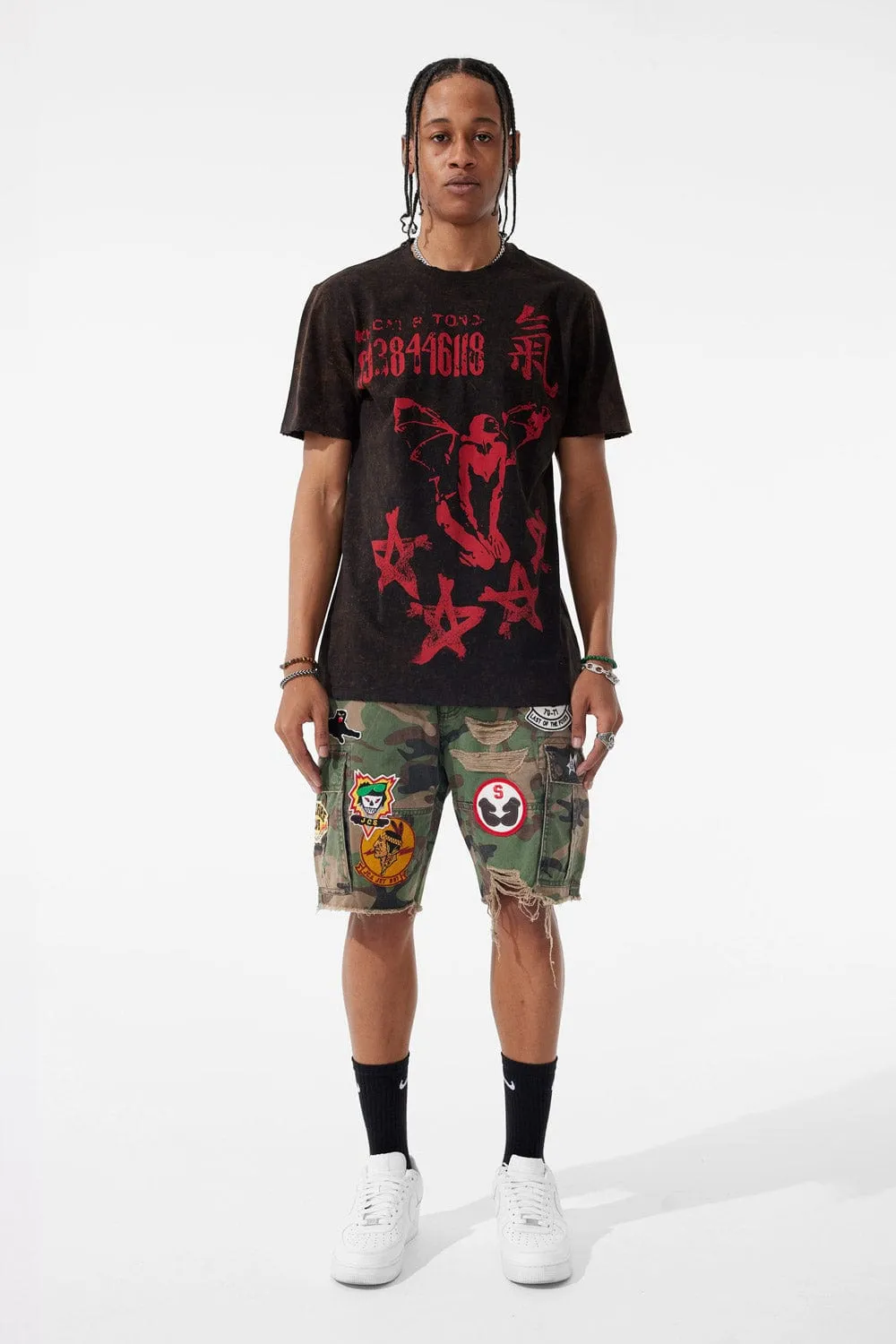 Retro - War Angel Cargo Shorts (Vintage Camo Diary)