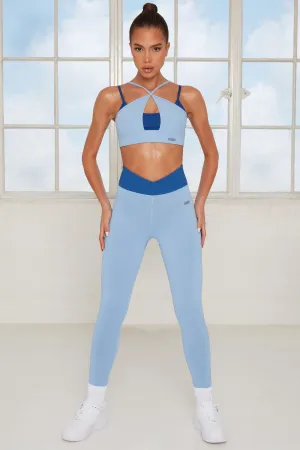 Revive Wrap V Waist Leggings in Blue