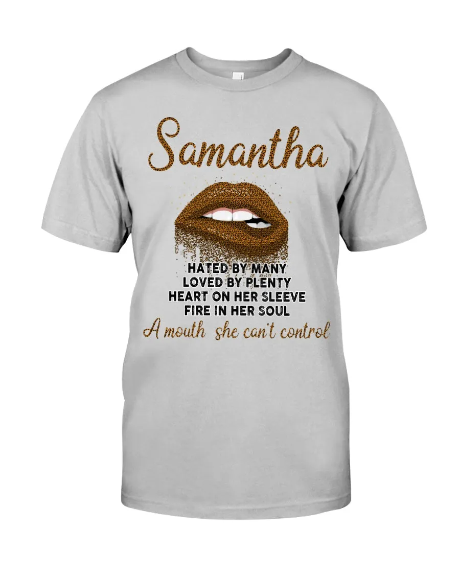 Samantha A Mouth She Can't Control Lipsquote Name T-Shirt Sweatshirt