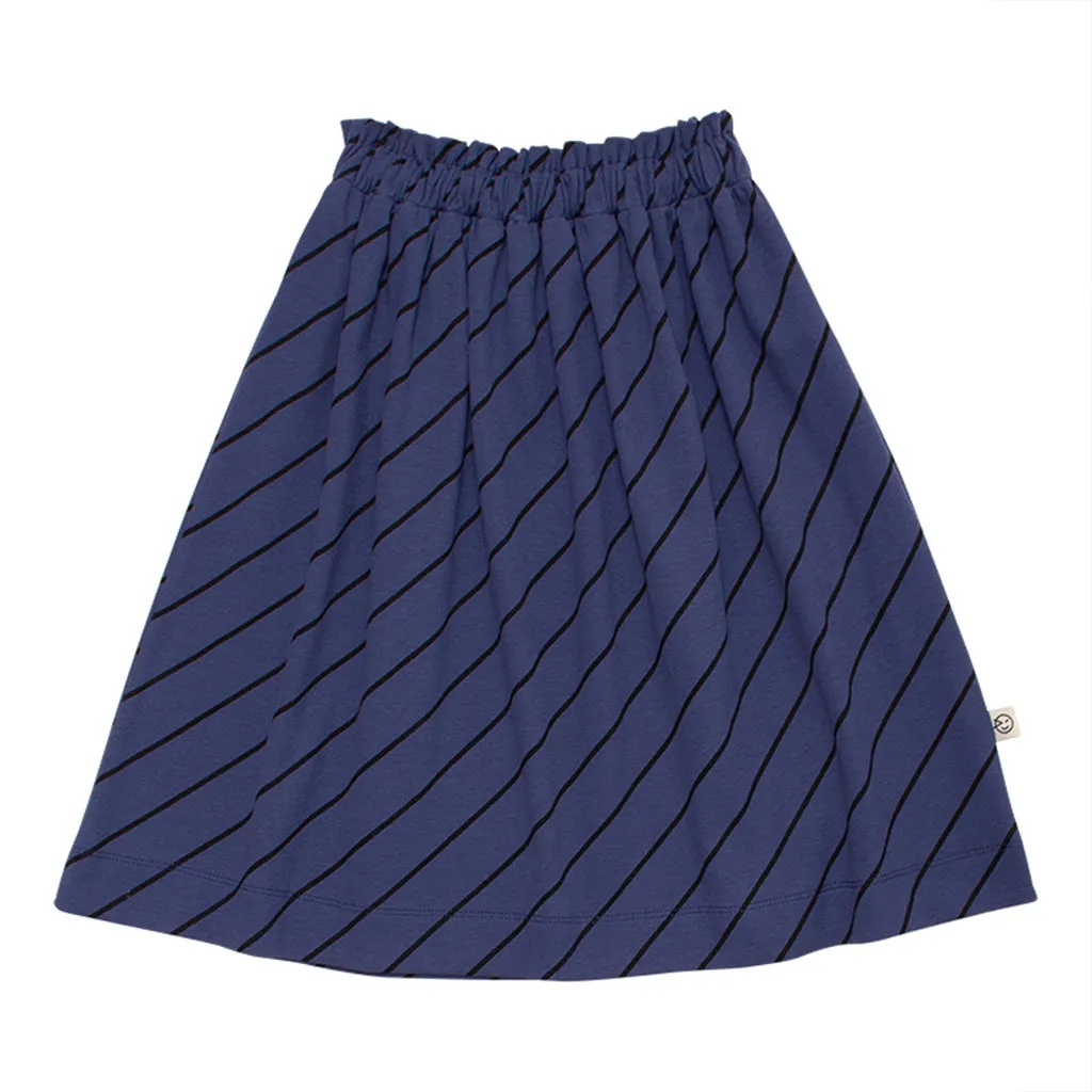 Skirt Luna Night Blue Diagonal Stripe