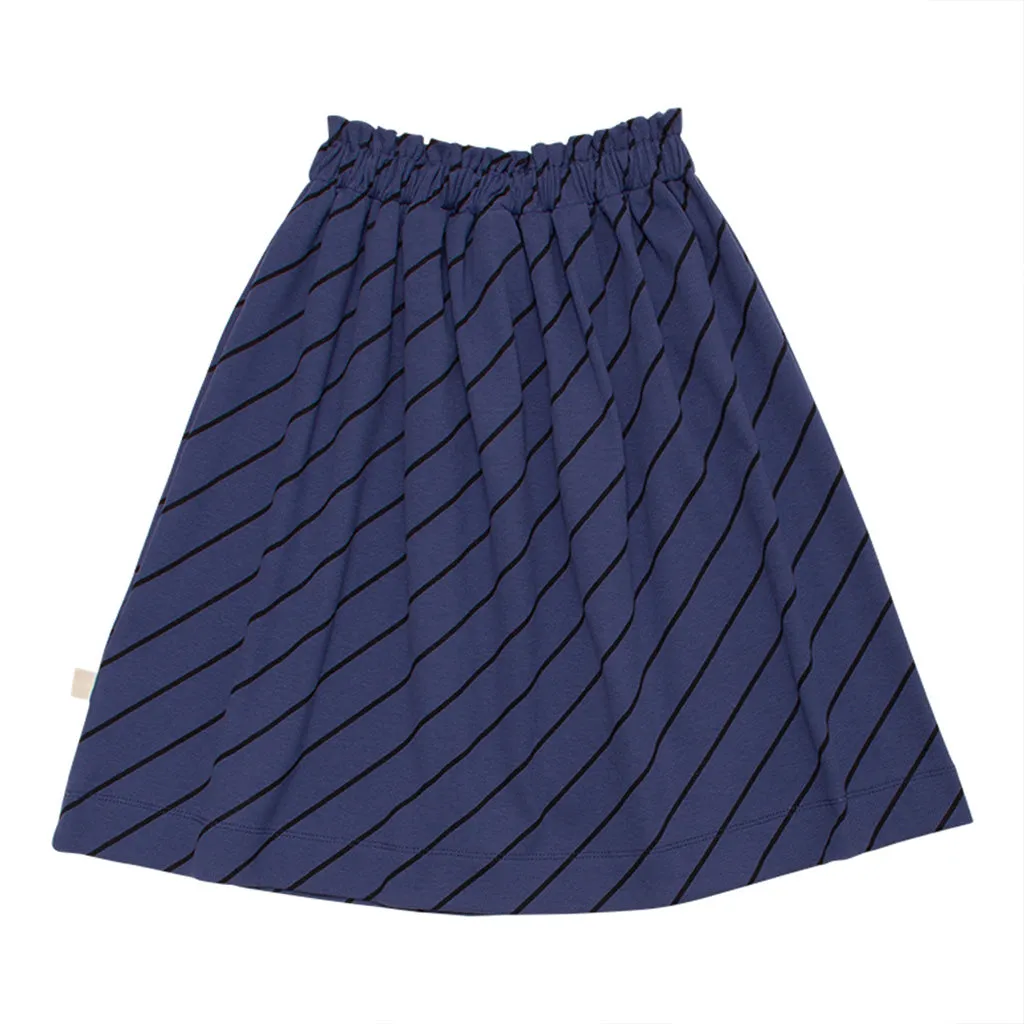 Skirt Luna Night Blue Diagonal Stripe