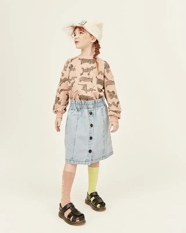 Skirt Panel Pale Bleached Denim