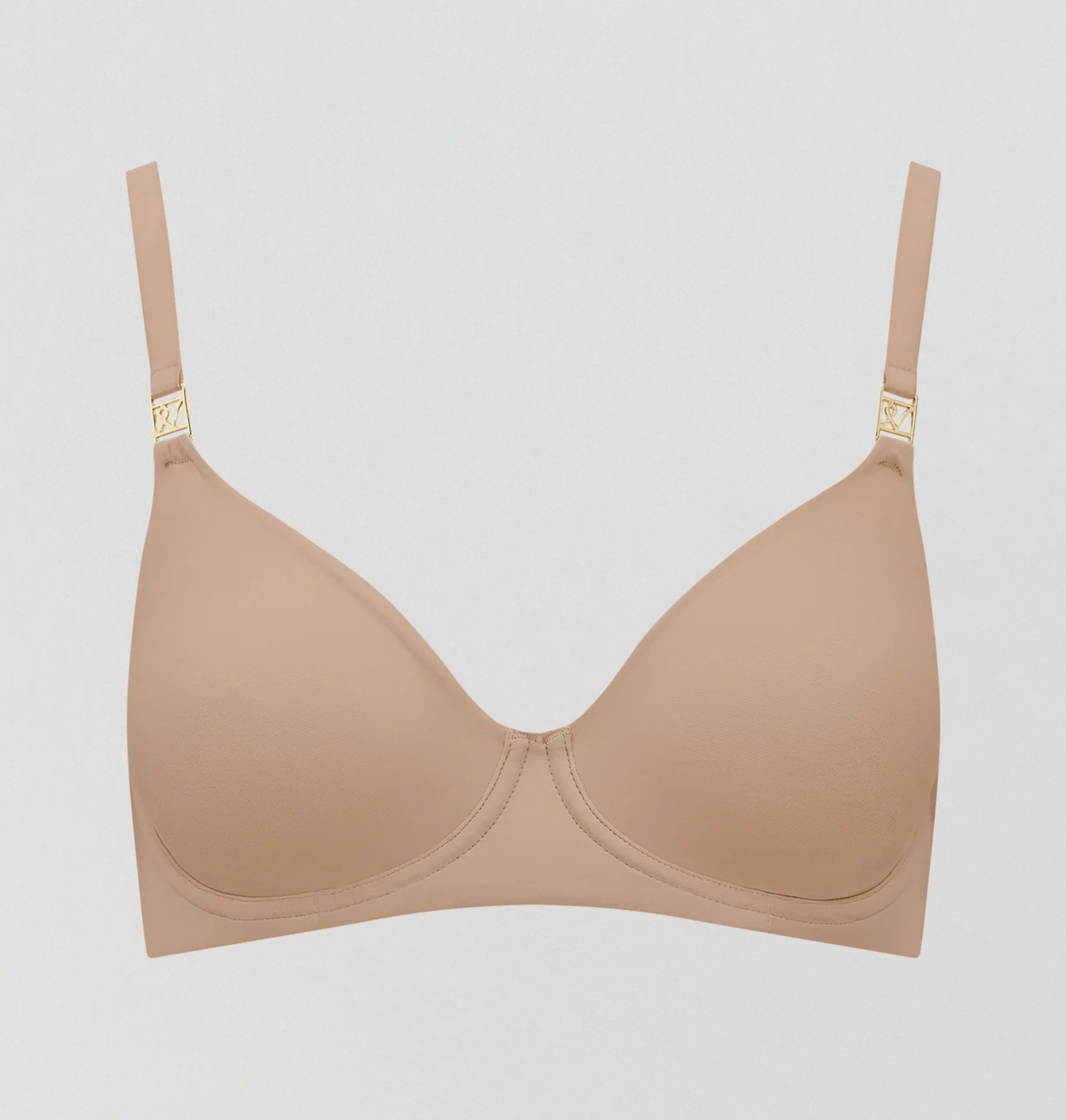 Smooth full cup t-shirt bra [Mocha]