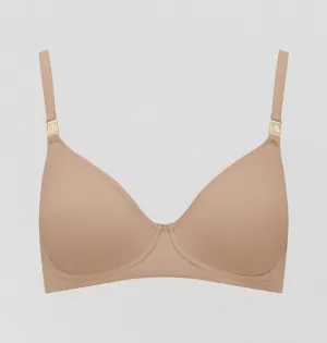 Smooth full cup t-shirt bra [Mocha]