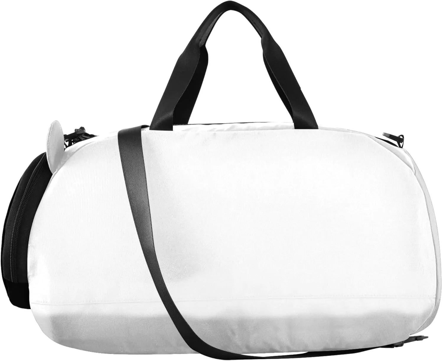 Solid White Girls Tote Duffle Bags Travel Overnight Weekender Duffel Shoe Compartment Boys Carry on Duffel Bag
