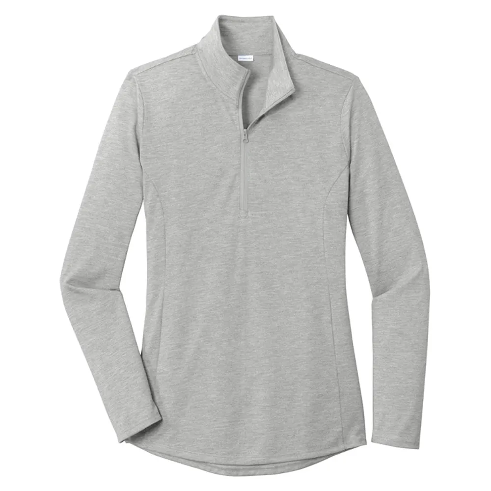 Sport-Tek Ladies PosiCharge Tri-Blend Wicking 1/4-Zip Pullover