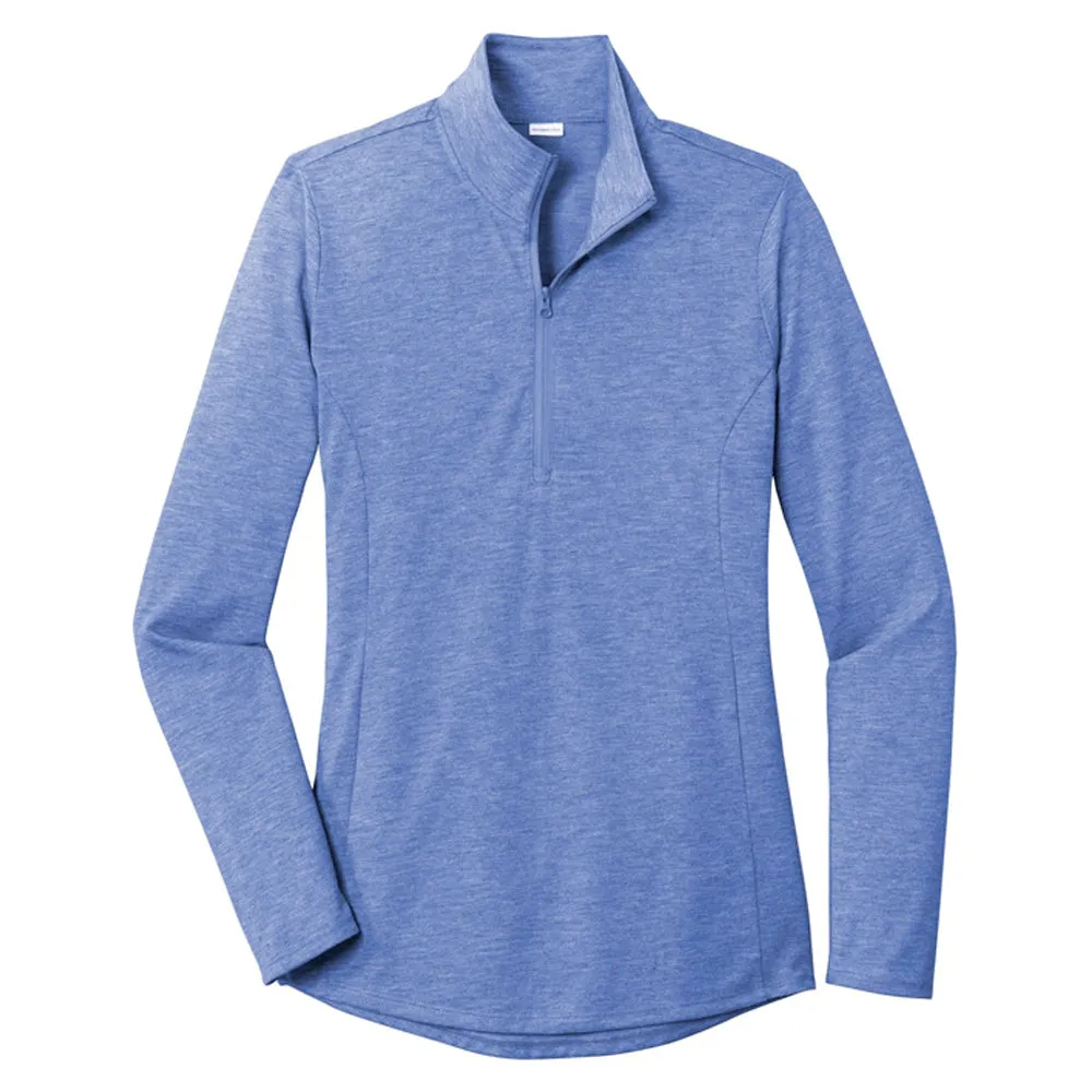 Sport-Tek Ladies PosiCharge Tri-Blend Wicking 1/4-Zip Pullover