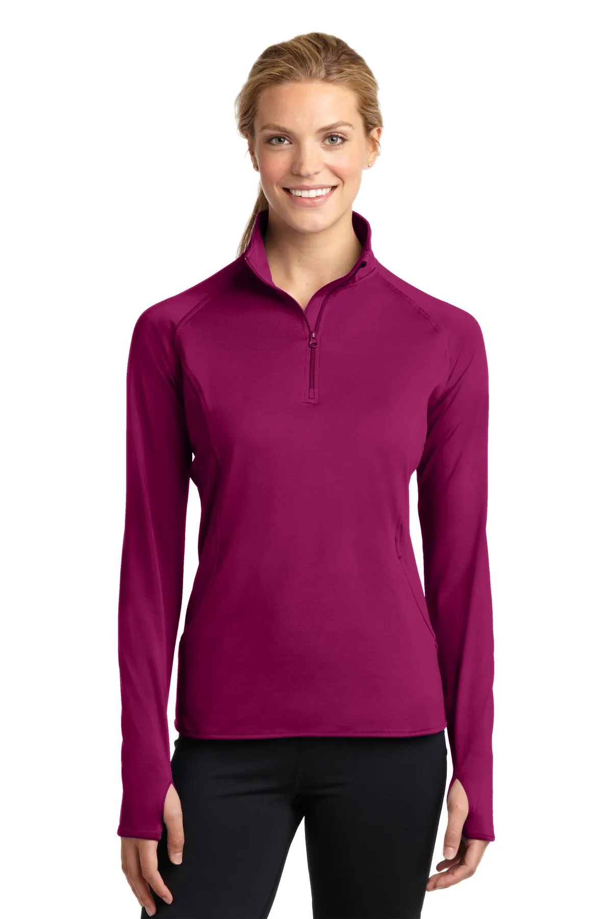 Sport-Tek Ladies Sport-Wick Stretch 1/4-Zip Pullover. LST850