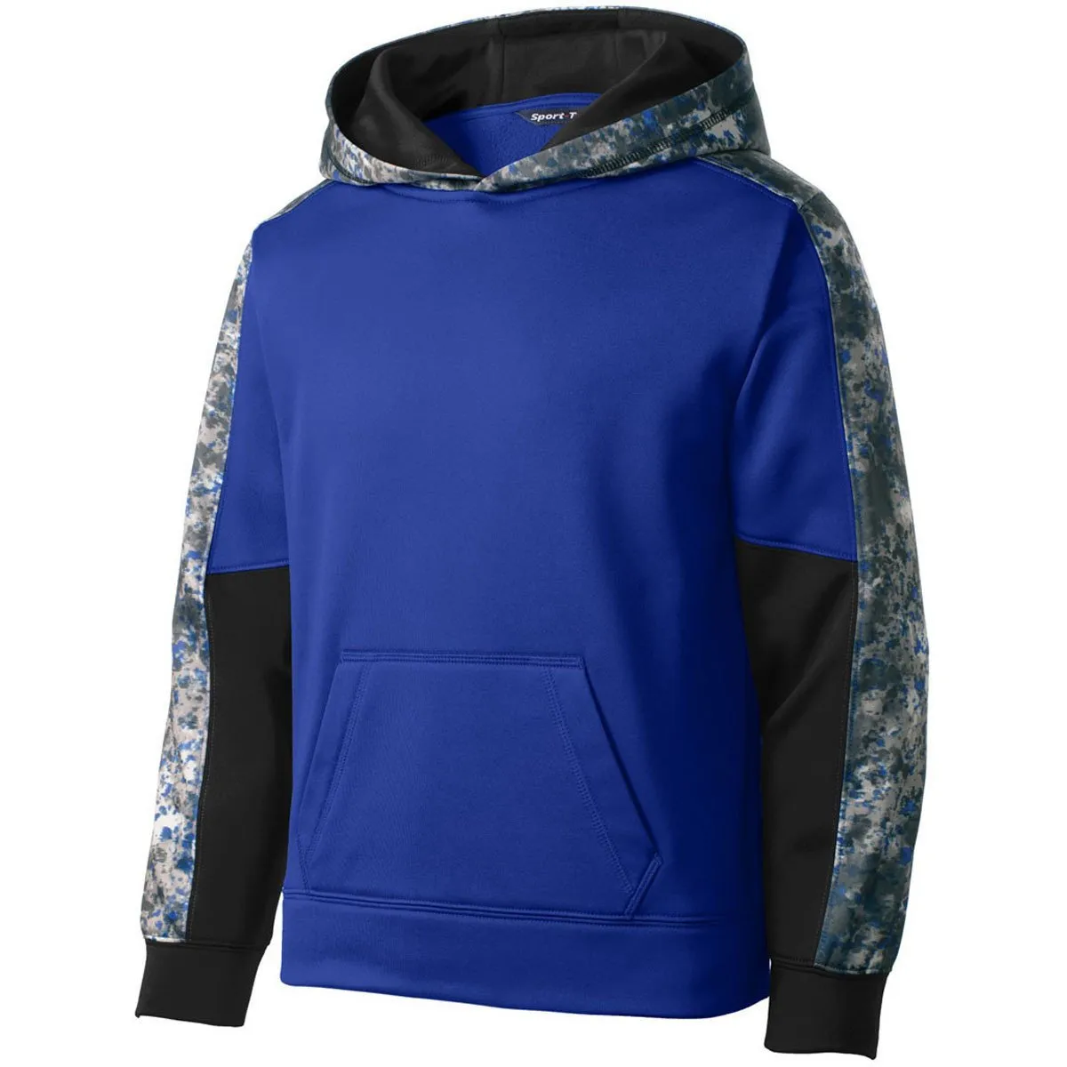 Sport-Tek Youth True Royal/True Royal Sport-Wick Mineral Freeze Fleece Colorblock Hooded Pullover
