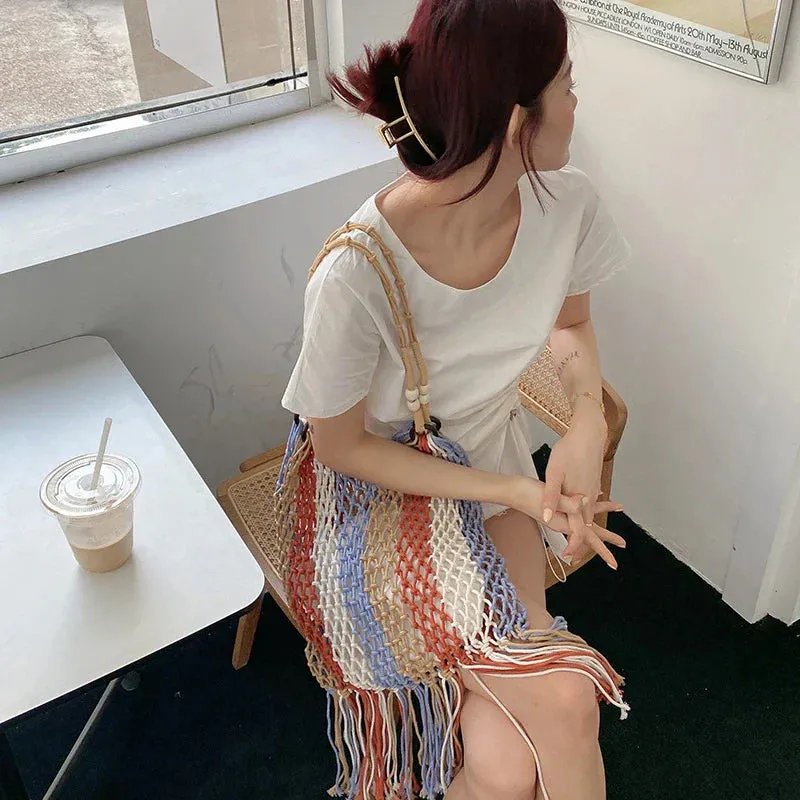 Sunny Wave Woven Tote Bag