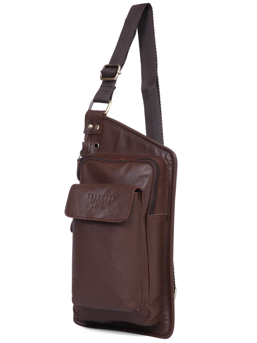 Teakwood Genuine Leather Cross Body Messenger Brown Bag