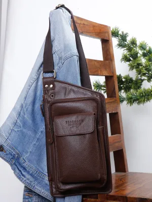 Teakwood Genuine Leather Cross Body Messenger Brown Bag
