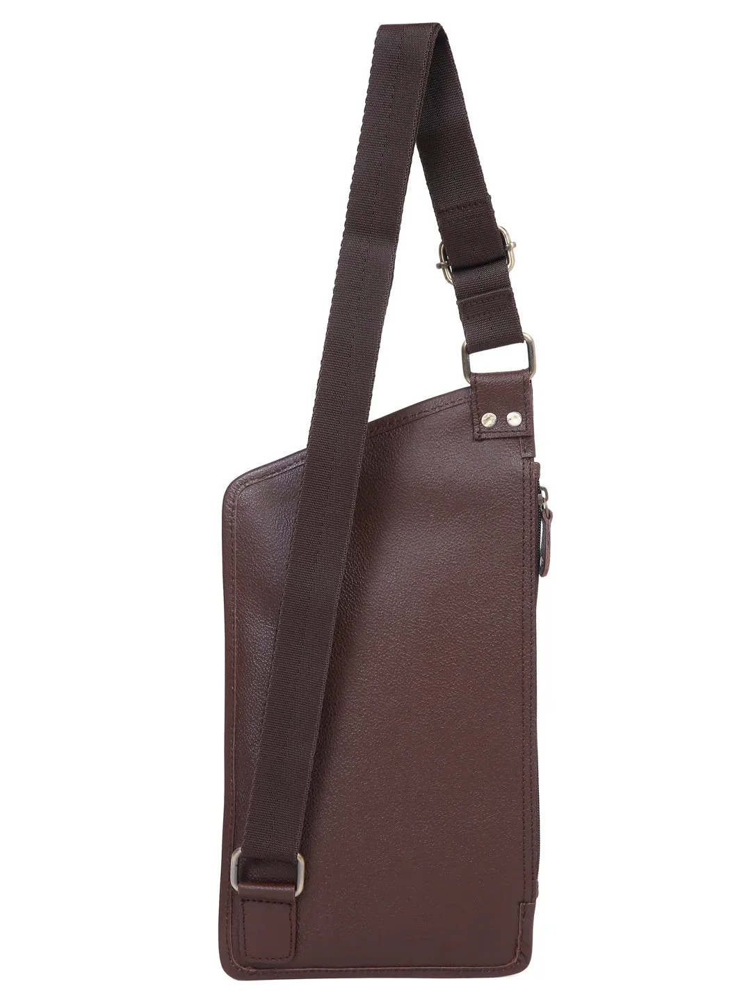Teakwood Genuine Leather Cross Body Messenger Brown Bag