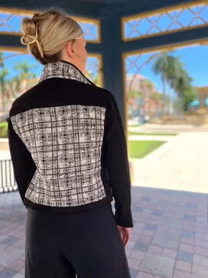 The Black Denim Jacket / Gray and Silver Tweed