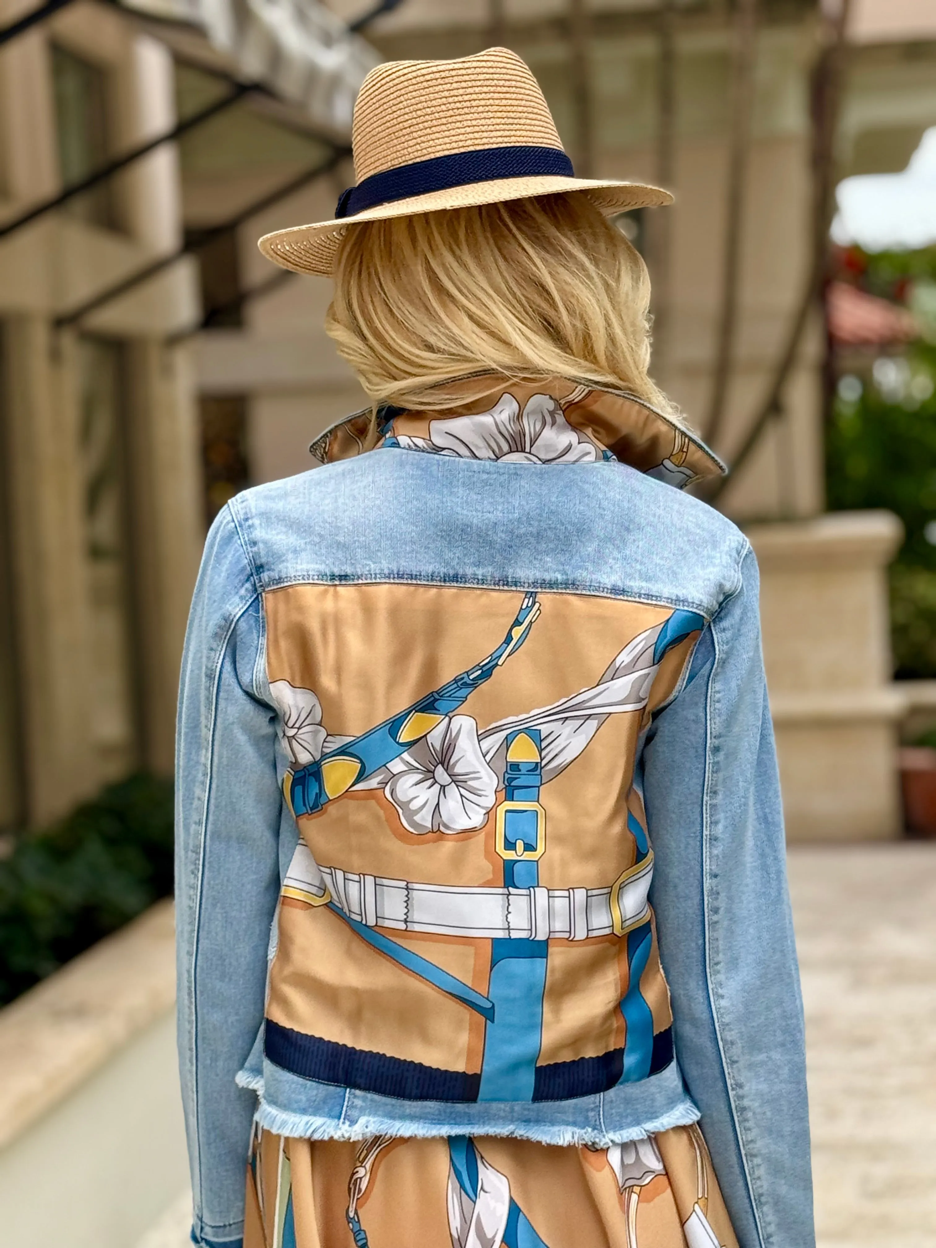 The Light Denim Jacket / Capri Blue Strap and Buckle