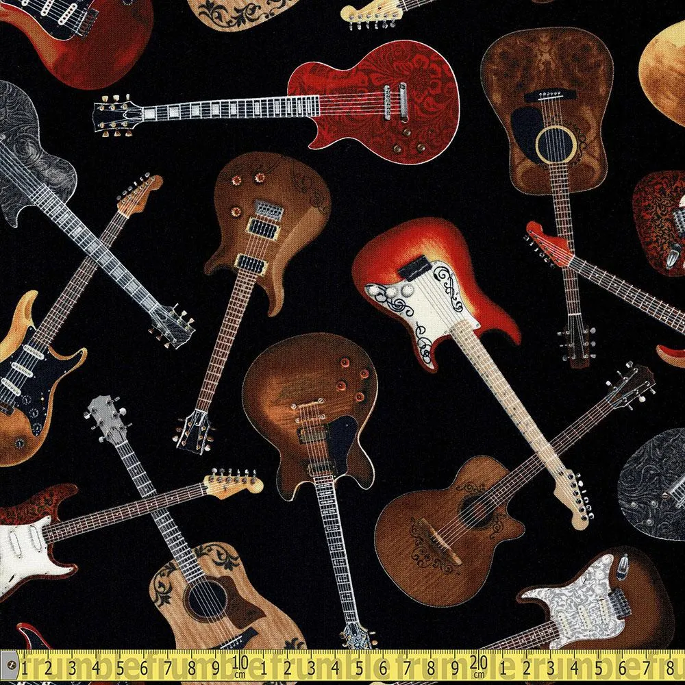 Timeless Treasures - Feel The Music - Toss Guitars Black