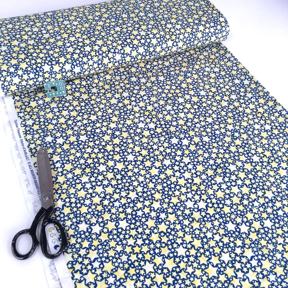 Timeless Treasures - Love You To The Moon And Back - Packed Stars Yellow