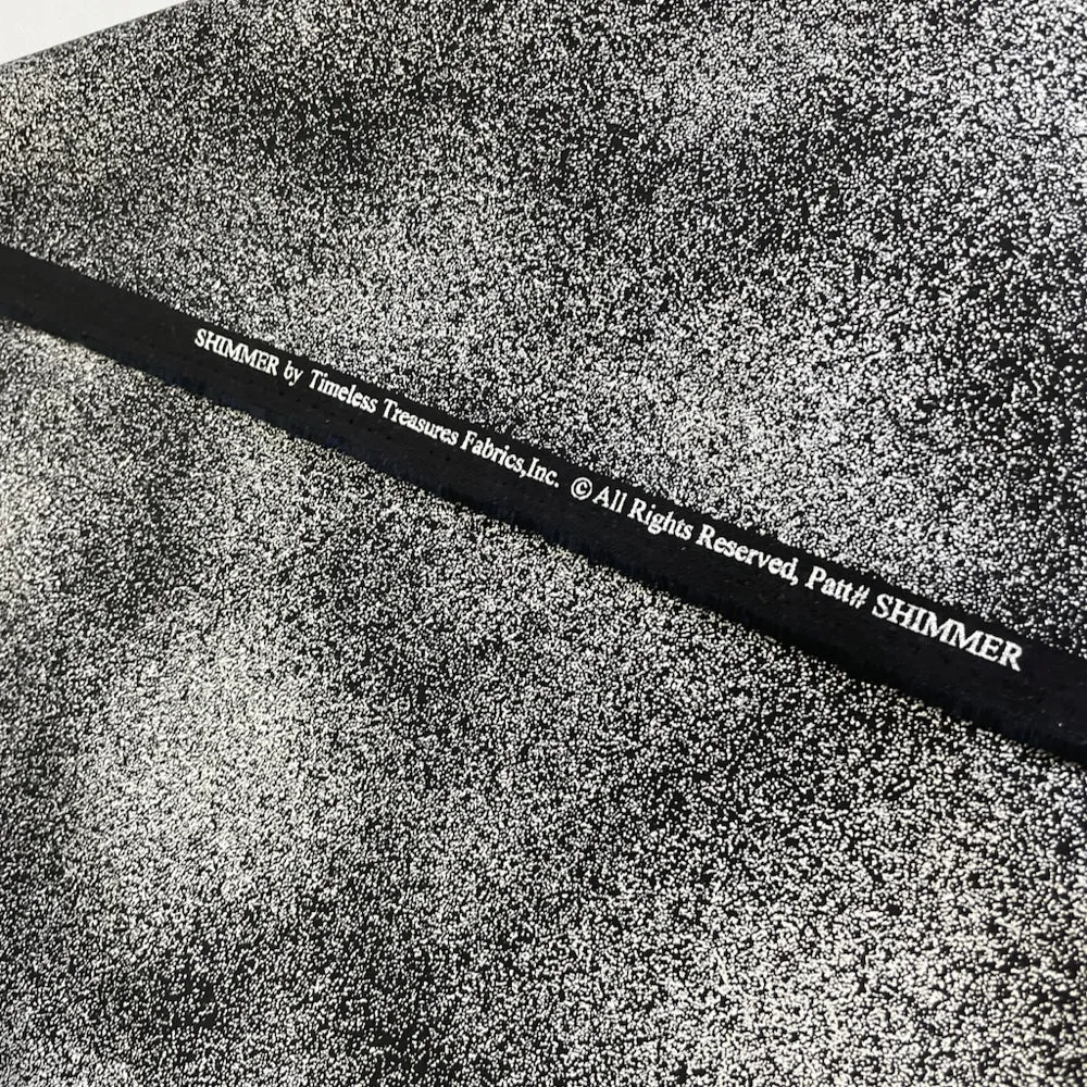 Timeless Treasures - Shimmer - Metallic Silver on Black