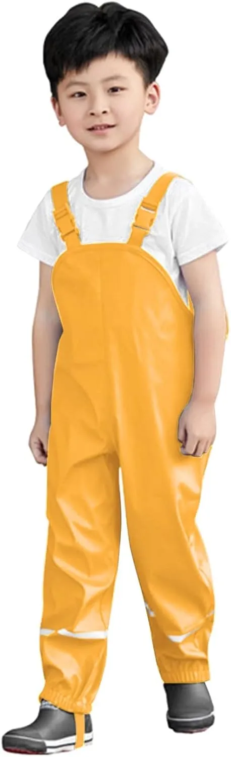 Toddler Kids Boys Girls Rain Windproof Mud Jumpsuit Outfits Nylon Great for Raincoat Rain Boots Rainsuits Kids