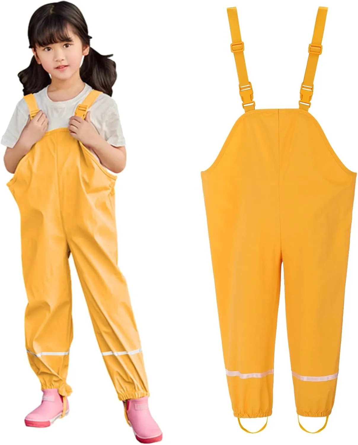 Toddler Kids Boys Girls Rain Windproof Mud Jumpsuit Outfits Nylon Great for Raincoat Rain Boots Rainsuits Kids