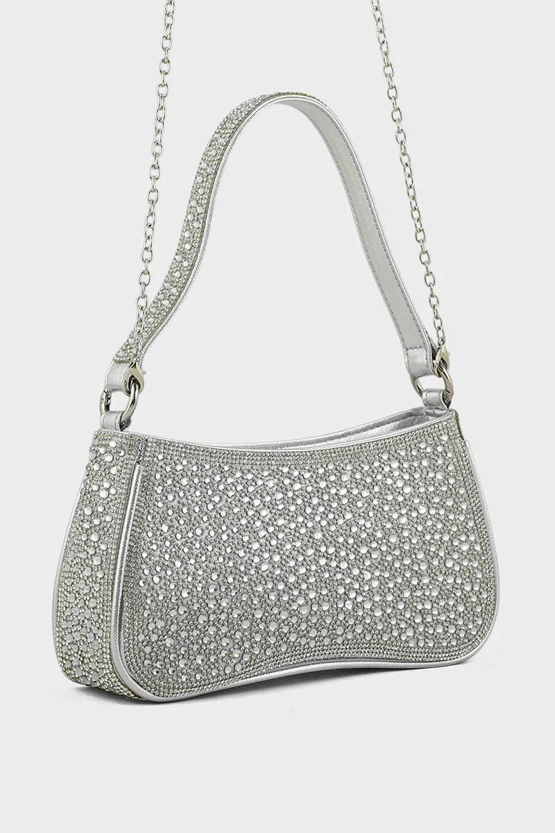 Top Handle Hand Bags BH0045-Silver