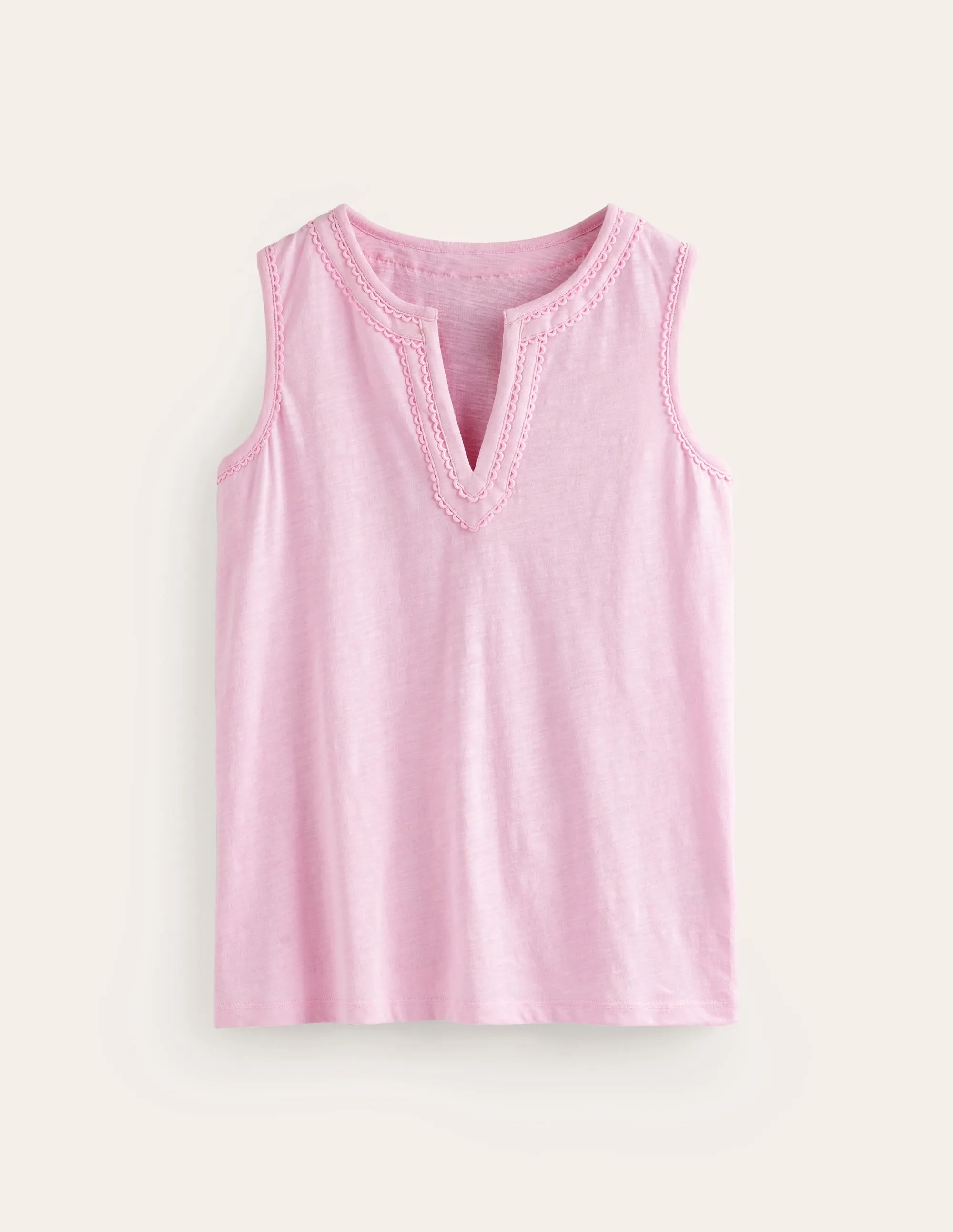 Trim Detail Vest-Sweet Lilac