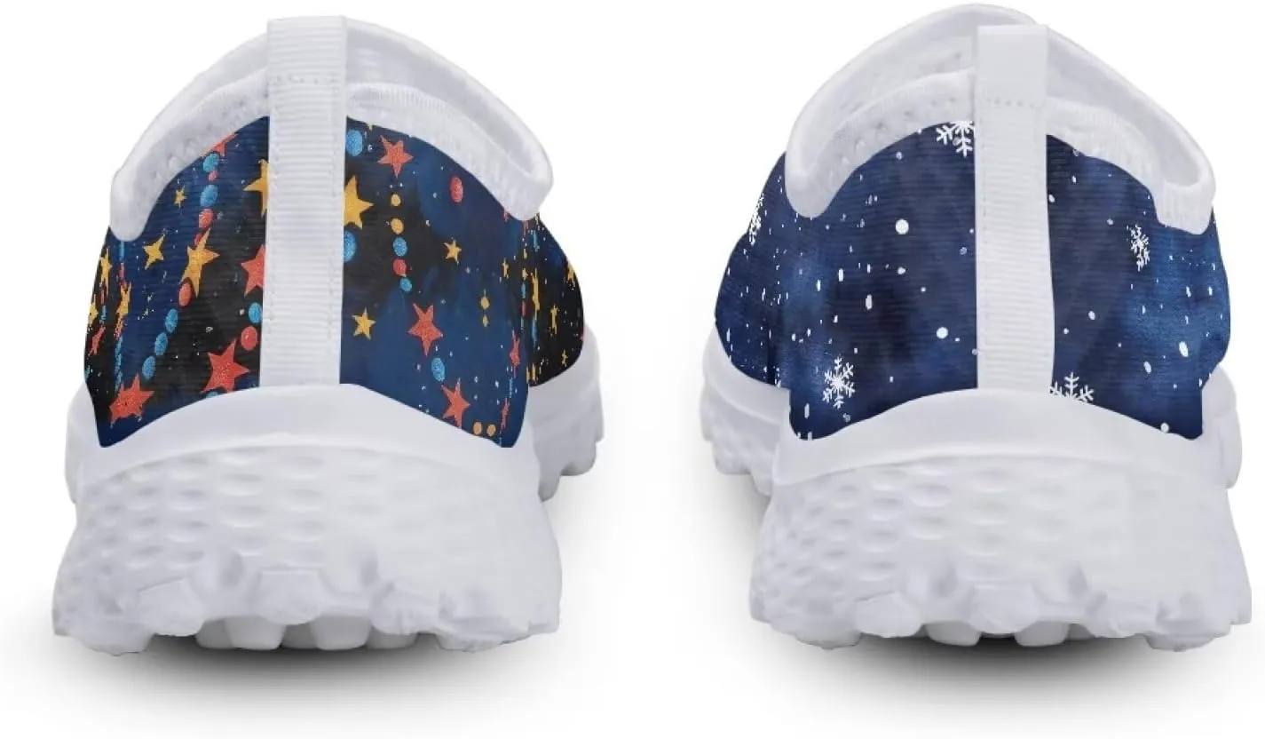 Uourmeti Christmas Shoes Sneakers for Women Casual Slip On Walking Xmas Shoes Size 5.5-11.5