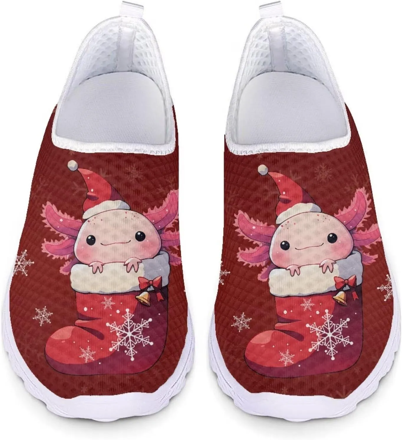Uourmeti Christmas Shoes Sneakers for Women Casual Slip On Walking Xmas Shoes Size 5.5-11.5