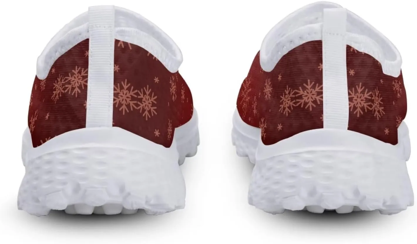 Uourmeti Christmas Shoes Sneakers for Women Casual Slip On Walking Xmas Shoes Size 5.5-11.5