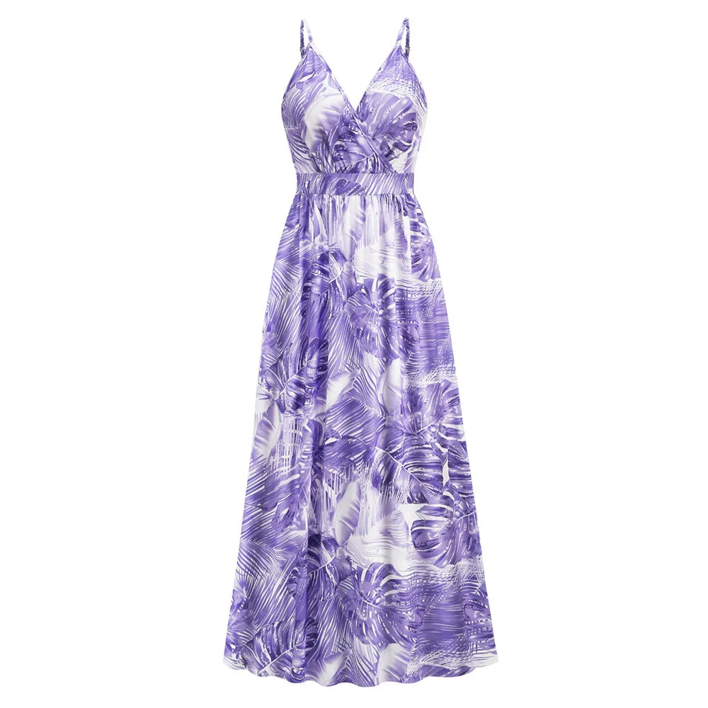 V-neck Bohemian Print Dress