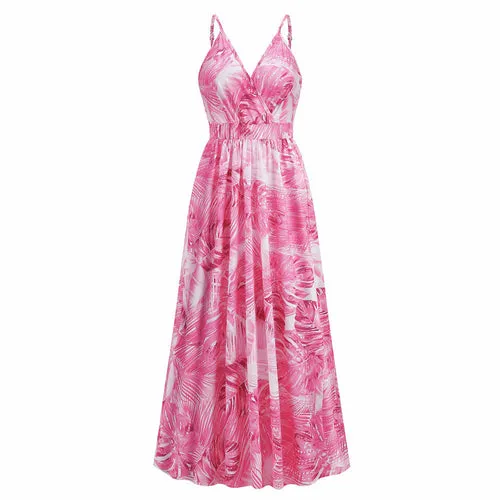 V-neck Bohemian Print Dress